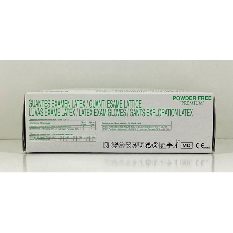 Guantes de examen látex
